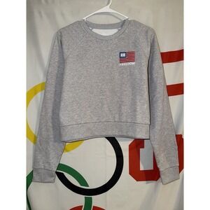 NWT Under Armour Freedom Sweatshirt Womens Medium Crewneck Cropped